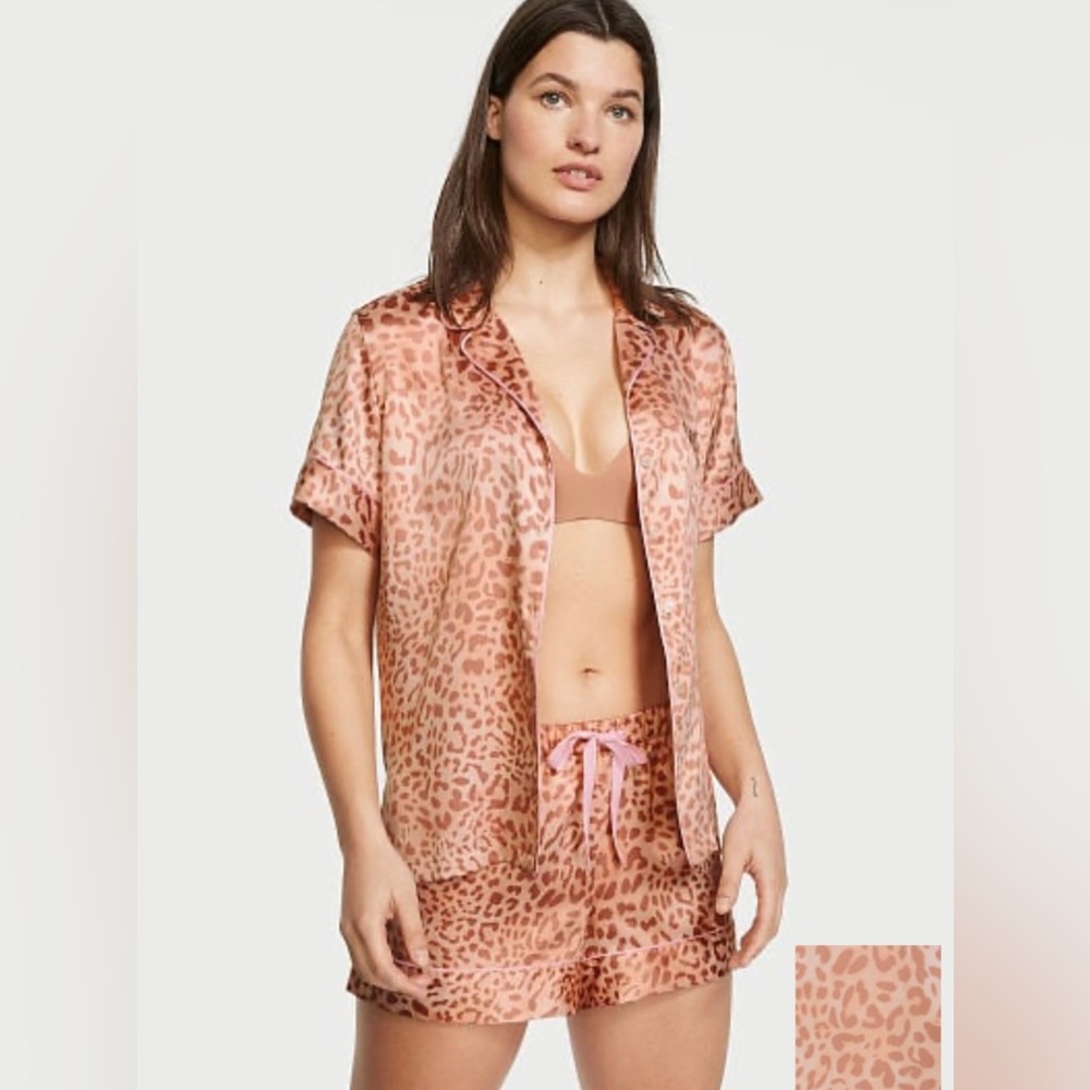 Victoria’s Secret silk leopard pajama short set